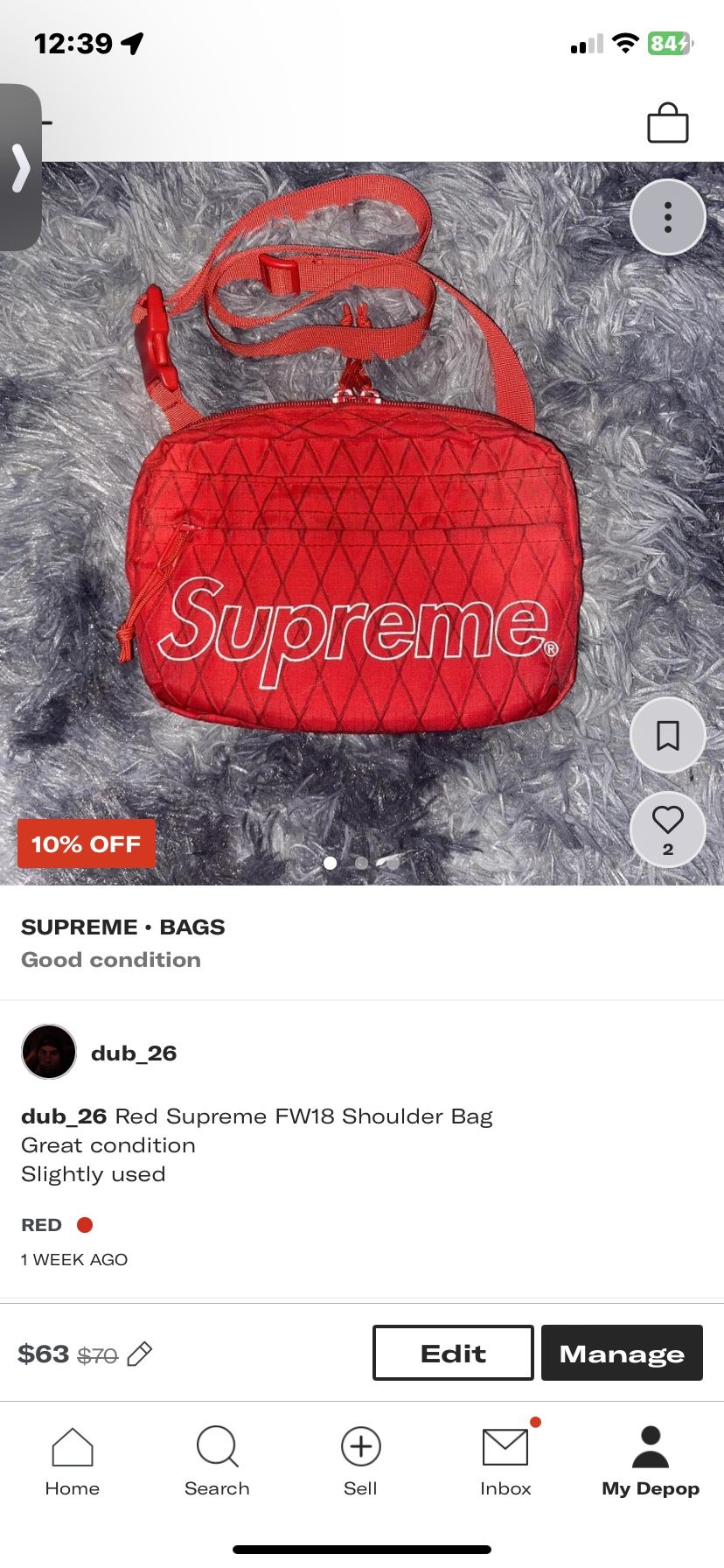 Supreme FW18 Shoulder Bag