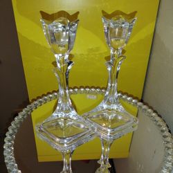 Vintage, Tuscany Crystal,Tulip 🌷, Candlestick, Holder.