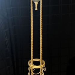 Elegant Neoclassical/Hollywood Regency-Style Torchiere Floor Lamp Frosted Glass Bowl, Tassels, Twisted Rope