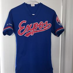 Vintage Montreal Expos Majestic Jersey Blue Size Small Made In The USA