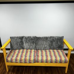 Bright Yellow Handcrafted Solid Wood Bench