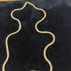 Gold Plated Flex Herringbone 3.2mm Chain 18"