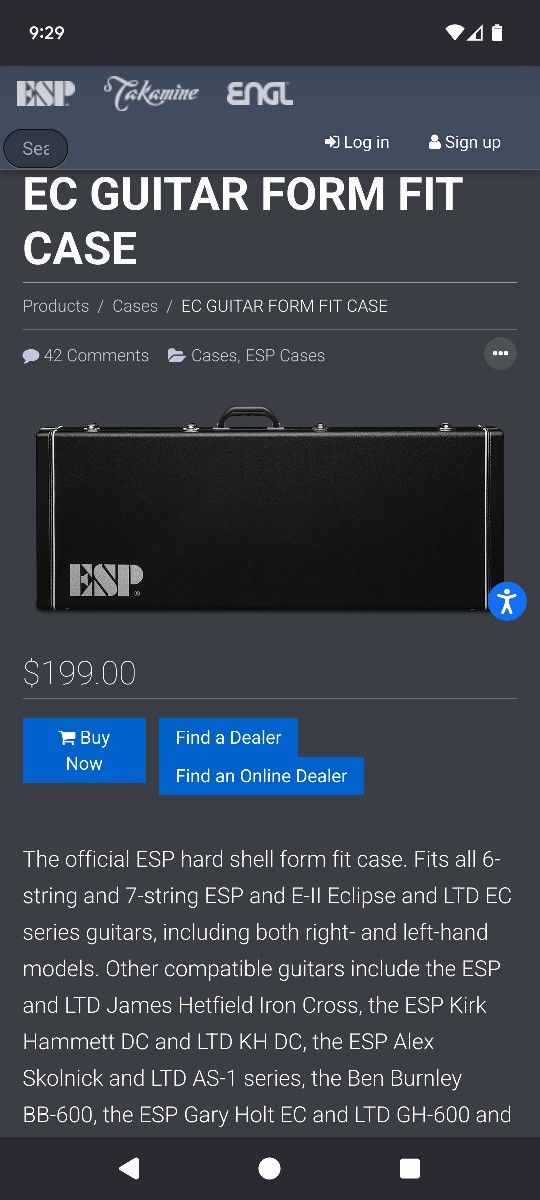 ESP CECFF Guitar Case. Like New.