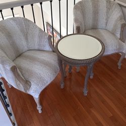 Hand Carved Chairs with Table