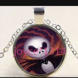 Nightmare Before Christmas Tibetan Silver Necklace .. Jack Skellington
