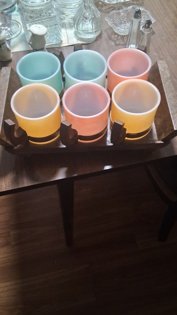 Old Coffee Cups Andtray