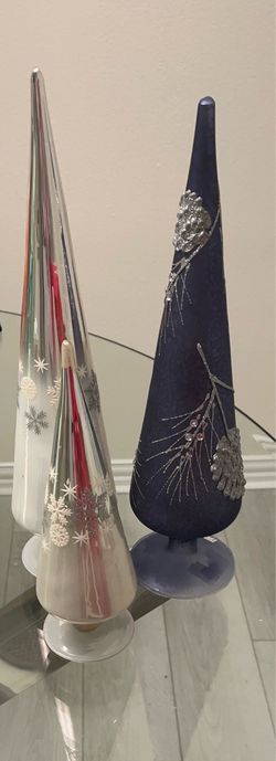 Decorative Christmas Tree Cones Set of 2