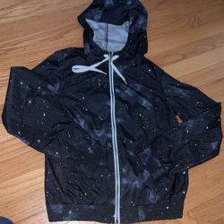 Zine Girl Galaxy Black Windbreaker Jacket 12/14