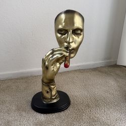 Smoking Cigar Gold Sculpture