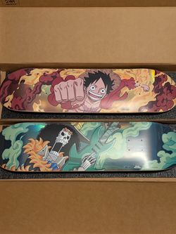 Bear Walker x One Piece Skateboards with trading card