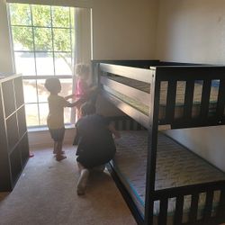 New Low Profile  Wood Bunk Bed In Blue 🥰