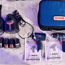 BOSCH 12-Volt Max Lithium-Ion 2-Tool Cordless Combo Kit  with 4 batteries/2 chargers