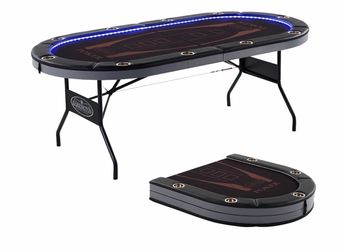 NEW Barrington Poker Table One Size Black and Blue Foldable Game Table