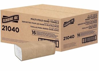 NEW! Multi-Fold Natural Paper Towels (16 Packs per box, 250 Sheets Each pack)