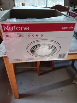 NuTone 9093WH Ventilation Fan with Light and He