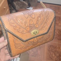 Vintage Leather Bag And Wallet 