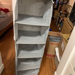 2 Hanging Closet Organizers 6 Shelves Each (grey/gray)
