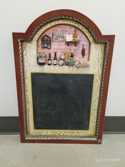 Vintage Tuscan Kitchen Chalkboard Wall Decor with Miniatures