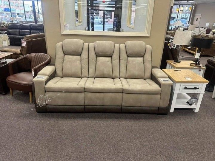 Next-Gen Sand Durapella Power Reclining Sofa$10 Down Payment And Financing Available