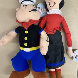 Vintage Popeye & olive 12” Plush Stuffed To Good Stuff Cartoon Animation new