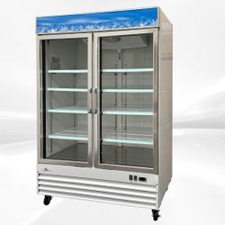 NSF Merchandiser Refrigerator 2 glass door cooler G1.2BM2F wing