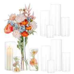 Glasseam Hurricane Glass Table Decorations 12pack 