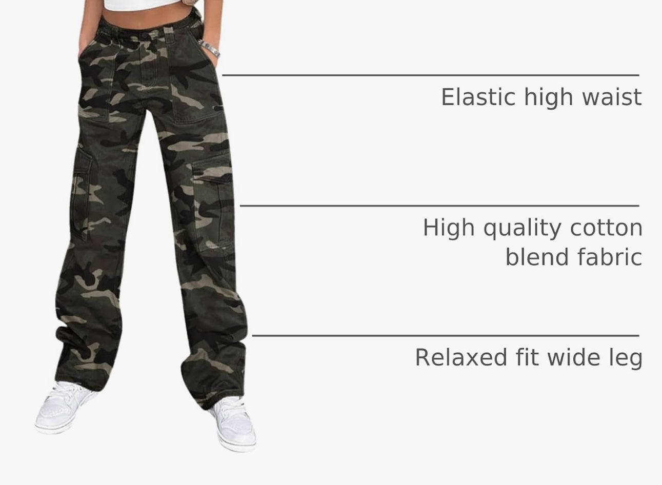 Camo Cargo pants for Women