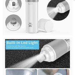 Dog Nail Grinder - Pet Nail Clippers Quiet with Stepless Speed Regulation - Pet Nail Trimmer Grooming for Large Medium Small Dogs and Cats