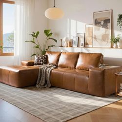 Sofa Couch Brown Leather DELIVERY 