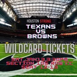2 Tickets For Texans Vs Browns AFC Wild Card Game