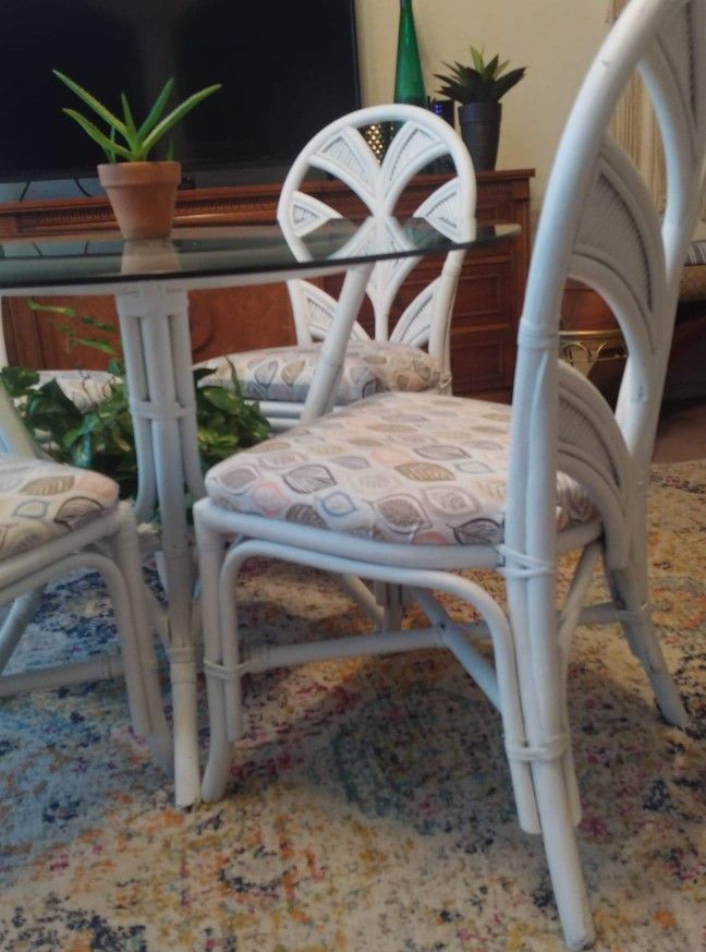 Vintage Bamboo Table and Chairs