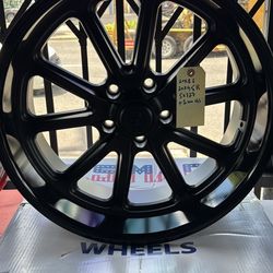 20” US MAG RAMBLER SATIN BLACK WHEELS RIMS 5x5 w.TIRES STAGGERED C10 OBS-WE FINANCE NO CREDIT  OK