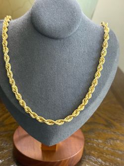 New 18K Italy Gold Rope Chain
