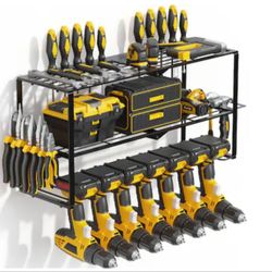 7.48-in x 25.98-in Black Metal Storage Shed Tool Hanger Rack