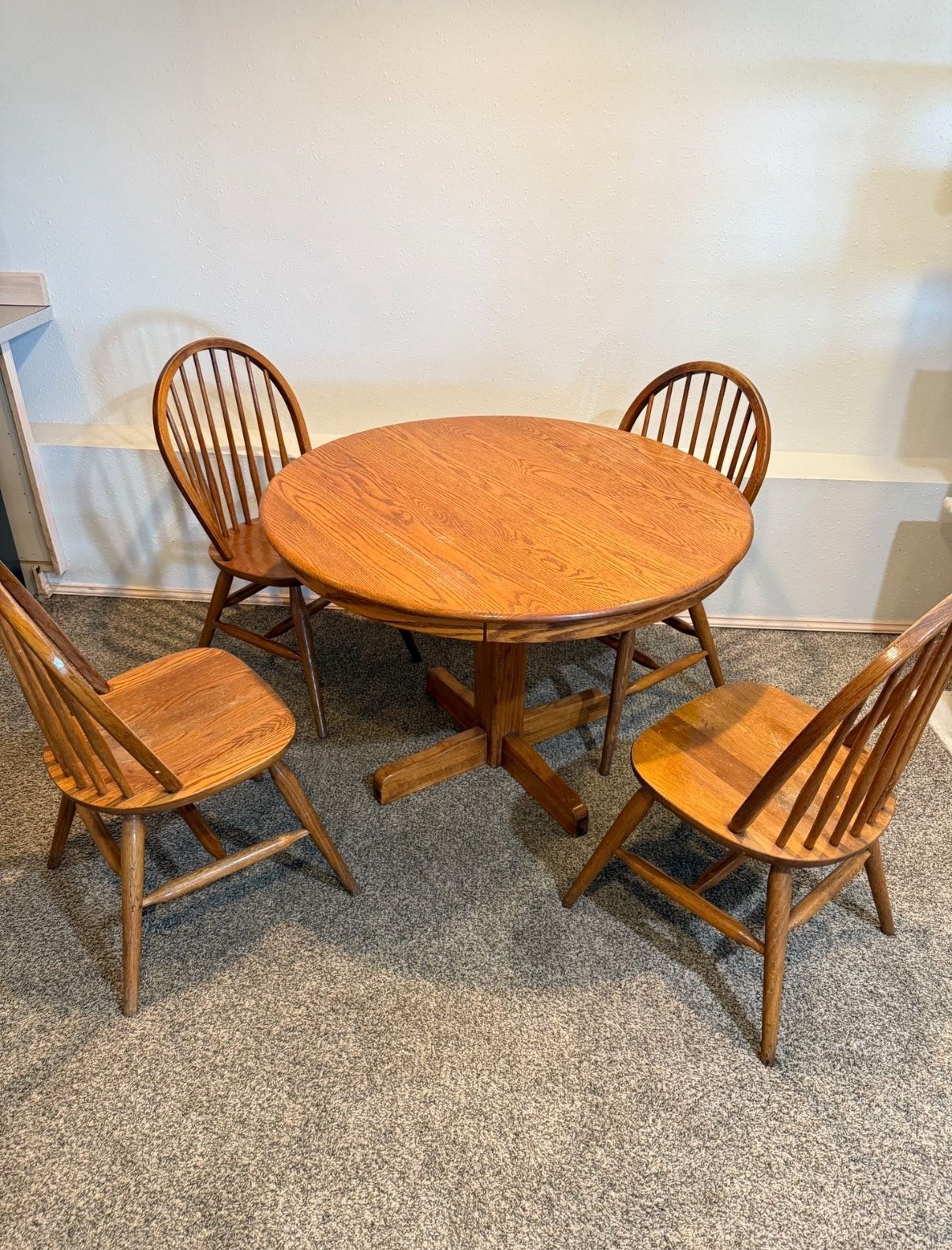 Drop Leaf solid wood dining Set For $400