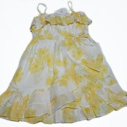 GAP Ruffled Flower Linen Dress & Diaper Cover-2T
