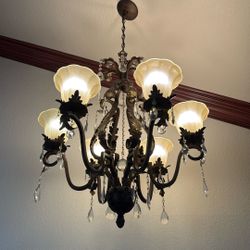 Custom Crystal And Metal Chandelier 