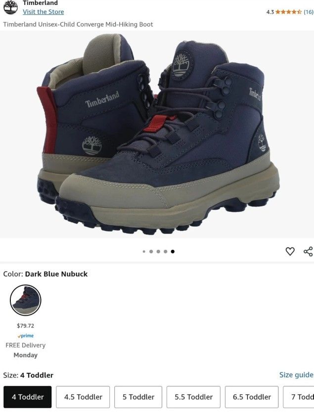 Timberland Unisex-Child Converge Mid-Hiking Boot