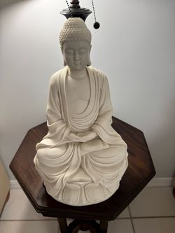 Large White Seated Buddha Statue