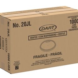 1000 Dart 20JL Translucent Vented Lid Foam Cup/Container 1,000‑Count Case FOOD TRUCK OR CATERING 