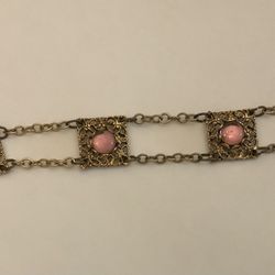 Vintage Filigree Bracelet With Purple Stones 