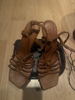 Schutz Leather Adjustable Cage Sandals #sandals