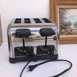 Vintage Chrome Toaster with 4 wide slots for bagels