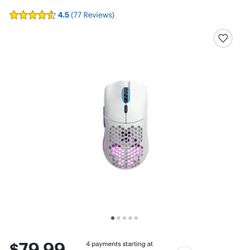 Glorious - Model O Minus Wireless Optical Honeycomb RGB Gaming Mouse - Matte White