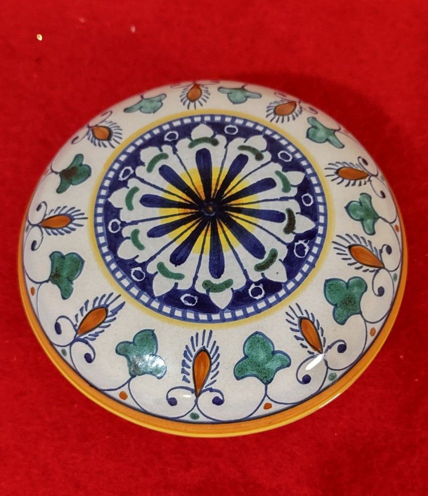 Vintage Ceramic Trinket Dish Jewelry Antonella 16/7 Artist Signed Made in Italy.