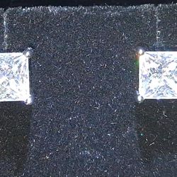 Princess moissanite Earrings
