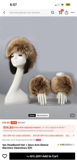 Fluffy headband and hand bands