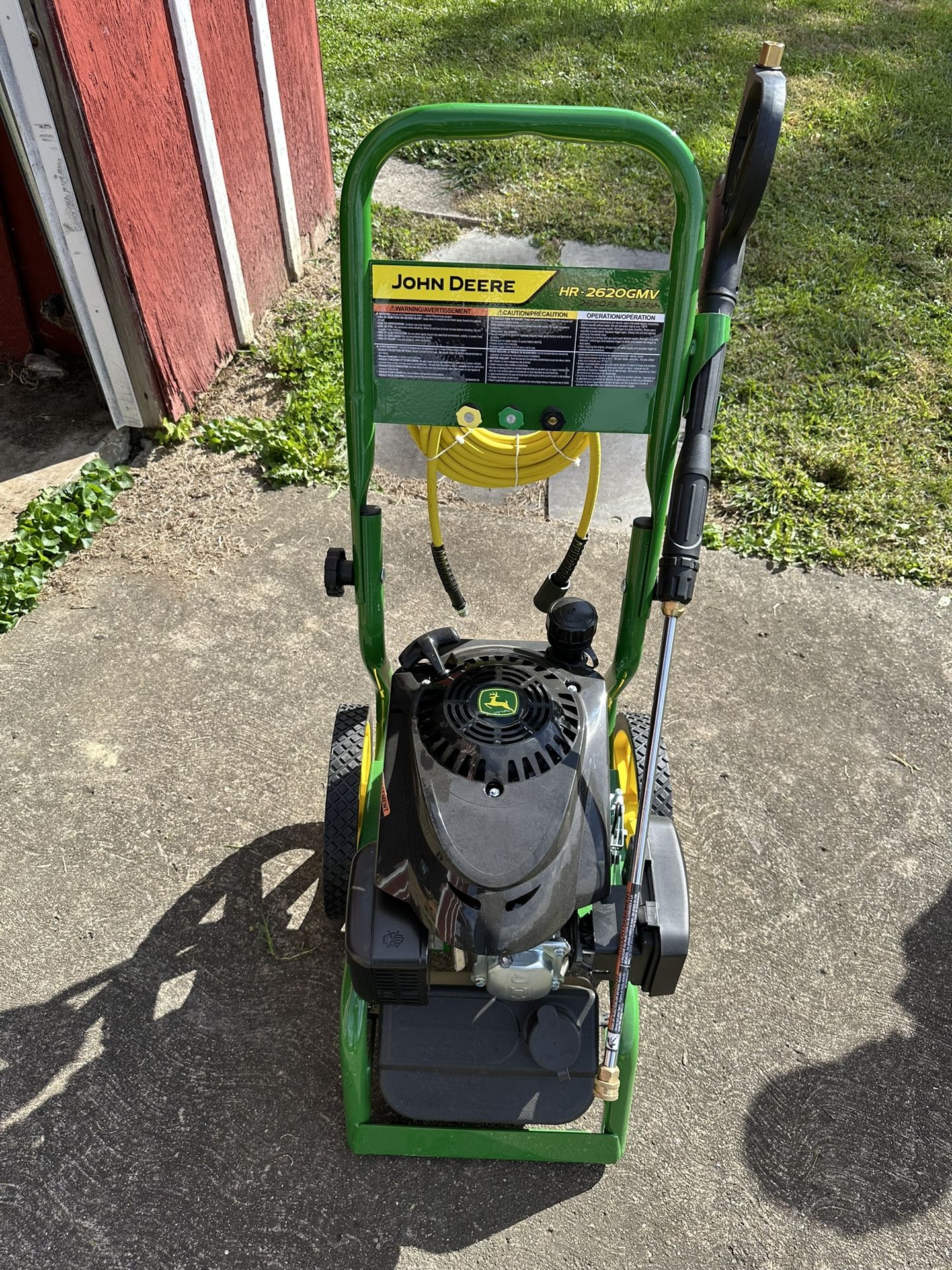NEW John Deere HR-2620GMV Pressure Washer. Never used, never had gas put in it. Retail is $700, selling for $500.