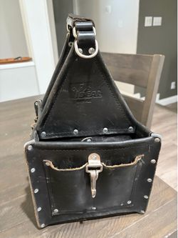 Ideal, black, leather tool bag, electrician