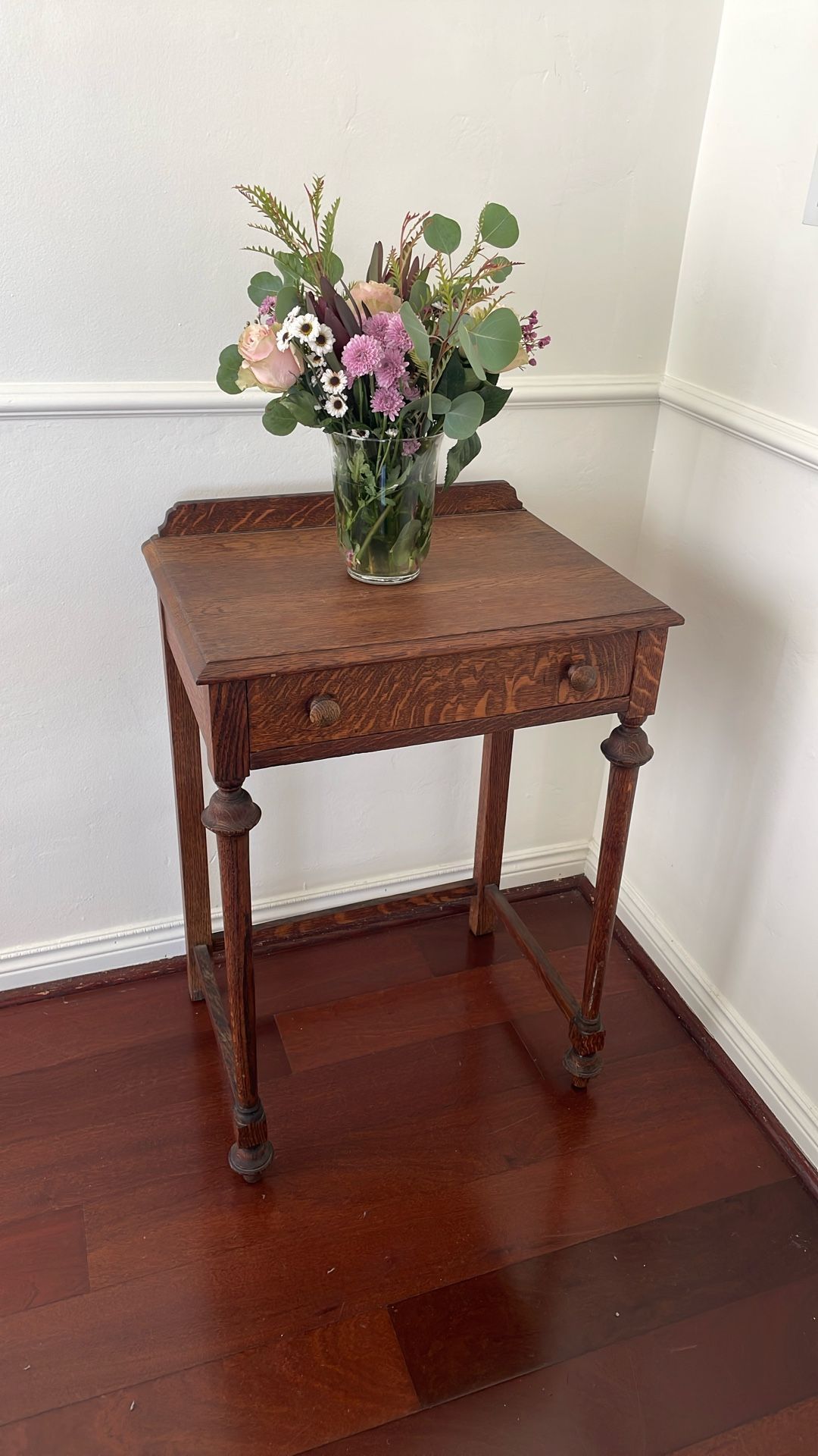 Vintage Tiger Oak Side Table